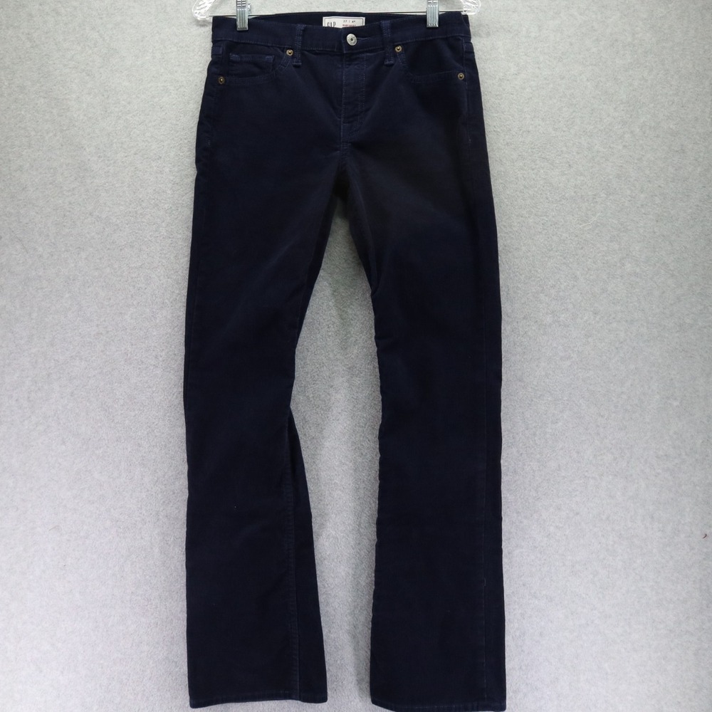 Gap Jeans Womens 27/4R Baby Boot‎ Mid-Rise Corduroy Stretch 5-Pocket Pants Blue